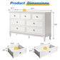 May in Color 7 Drawer Dresser with Solid Wood Legs for Bedroom, Living Room, Hallway