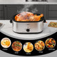 Sunvivi Roaster Oven with Self-Basting Lid, 24qt Electric Roaster with Removable Pan & Rack, Turkey Roaster Oven with Defrost & Warm Function, Stainless Steel, Silver-2