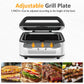 Heynemo 1300W Smokeless Indoor Grill, Electric Panini Press Sandwich Maker with Auto-Lift, Fan, Independent Upper Heating, Smart Time & Temperature Control, Removable Non-Stick Plates