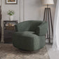 Swivel Accent Chair, Fully Assembled Round Barrel Chairs, Oversized Upholstered Armchair with 360-Degree Base, Modern Club Chair for Living Room, Bedroom, Office