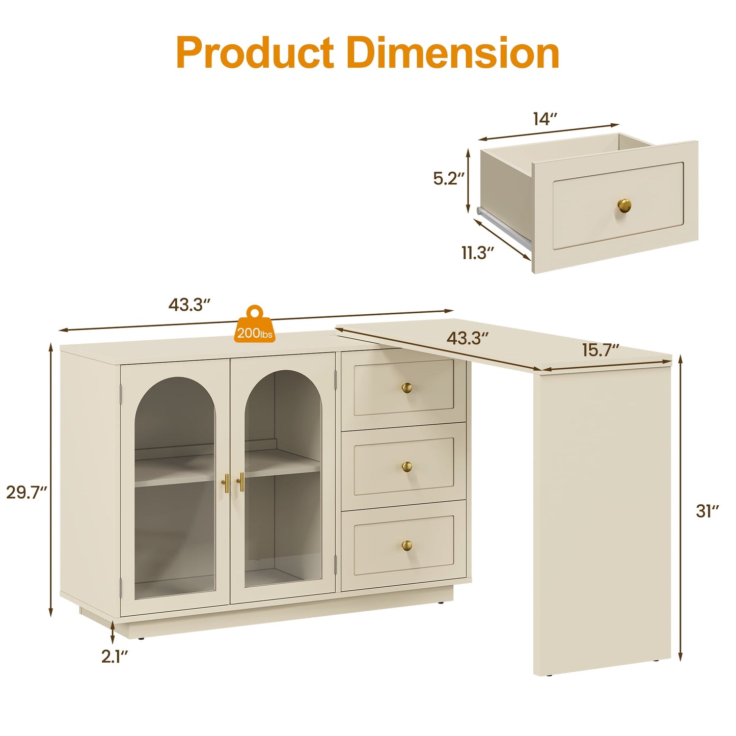 May in Color Modern Dressing Table and Chest of Drawers Combo, 3 Drawers & 2 Doors, Perfect for Bedroom, Dressing Room