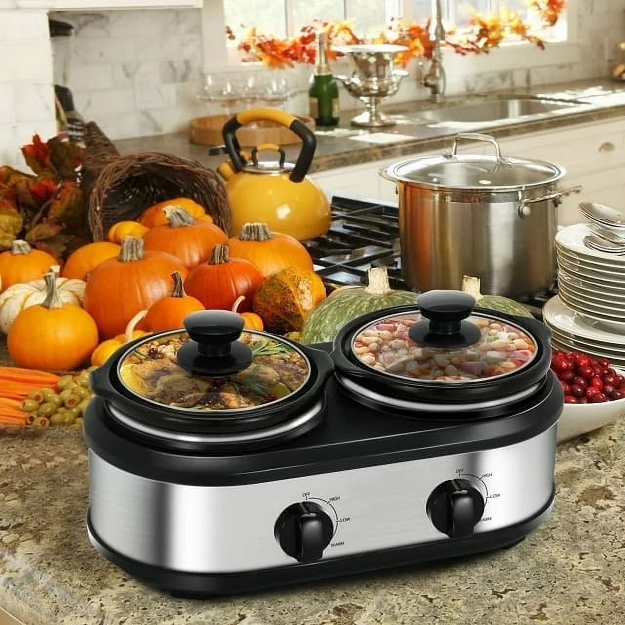 Superjoe Dual Pot Electric 2.5 qt Slow Cooker