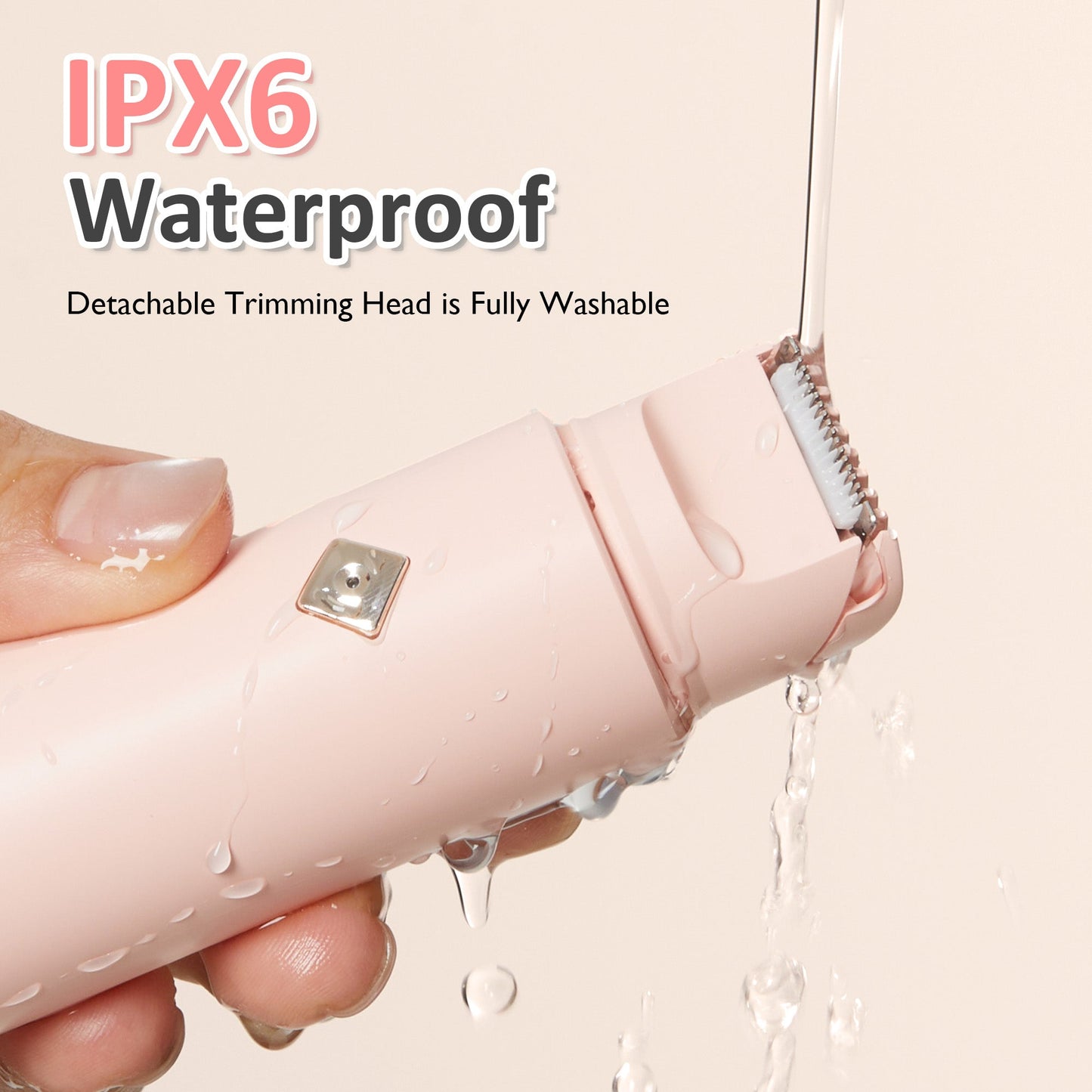 Heynemo Versatile 2-in-1 Electric Bikini Trimmer for Women: Waterproof Pubic Razor for Face Body Bikini Underarm Leg Arm, Pink