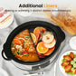 Heynemo 2-in-1 Silicone Slow Cooker Liners, Reusable Divider Insert for 6QT Crock Pot, Bpa Free, Dishwasher Safe, Grey