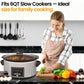 Heynemo 2-in-1 Silicone Slow Cooker Liners, Reusable Divider Insert for 6QT Crock Pot, Bpa Free, Dishwasher Safe, Grey