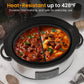 Heynemo 2-in-1 Silicone Slow Cooker Liners, Reusable Divider Insert for 6QT Crock Pot, Bpa Free, Dishwasher Safe, Grey