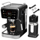 20 Bar Espresso Machine with Milk Frother, 3-in-1 Iced Coffee Maker for Espresso, Cold Brew, and Americano, LED Touchscreen, 52oz Removable Water Tank, Easy to Clean