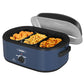 20 QT Electric Roaster Oven with 3 Compartments and Self-Basting Lid, Turkey Roaster Oven with 150-450¡ãF Temperature Control, Removable Pan & Rack, Blue