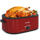 Superjoe 18 Quart Electric Roaster Oven with Self-Basting Lid, Turkey Roaster Oven Buffet with Removable Pan, Cool-Touch Handles, Red