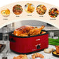 Superjoe 18 Quart Electric Roaster Oven with Self-Basting Lid, Turkey Roaster Oven Buffet with Removable Pan, Cool-Touch Handles, Red