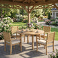 5-Piece Acacia Patio Table and Chairs Set for All-Weather, Outdoor Patio Dining Set with Umbrella Hole and Removable Cushion for 4, Durable Patio Table and Chairs Set for Garden£¬Heynemo