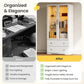 Heynemo 64'' Tall Display Cabinet with Acrylic Doors and LED Lights, White