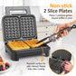 Heynemo Nonstick Waffle Machine, 2 Slices Waffle Iron, Electric Breakfast Maker with Temp Control & Indicator Light, Easy to Clean, Black