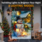 Heynemo Christmas Solar Garden Flag with Lights, LED 12"x18" Double-Sided Snowman Yard Flag,  Snowman Garden Decoration for Lawn, Porch, Path