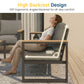Heynemo Aluminum Outdoor Armchair, 2 Pieces All-Weather Metal Patio Single Sofa, Patio Conversation Set for Porch Backyard Garden, Grey