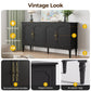 May in Color 58" Wood Buffet Cabinet, Mid-Century Modern Console Cabinet, with 4 Door & Media Storage, for Entryway, Living Room, Dining Room, Bedroom, Black