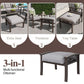 Heynemo Durable Iron Patio Footstool with Cushions ¨C Stable, Weather-Resistant Outdoor Ottoman for Relaxation & Extra Seatin, Black