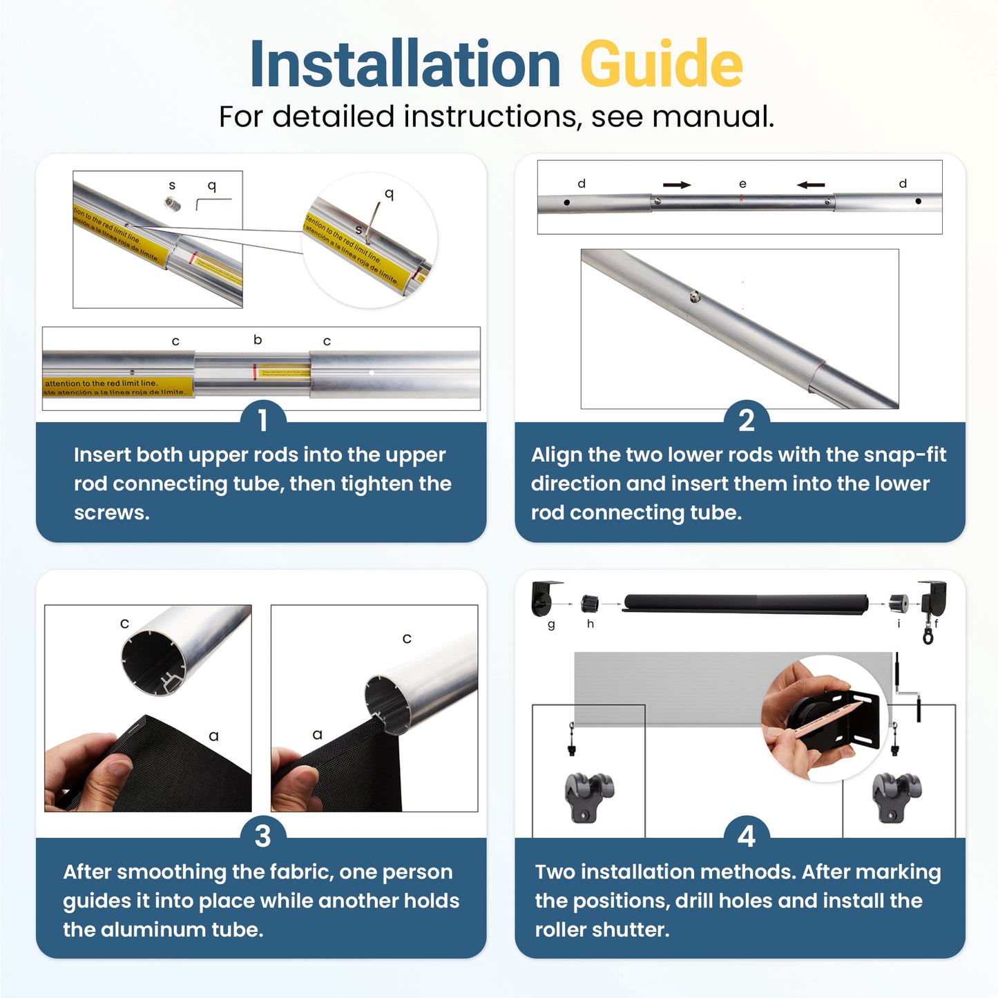 CozyHome Outdoor Roller Shade 8' x 8', Cordless Patio Shade with Crank Handle, 95% UV Protection, Aluminum Privacy Sun Shade for Patio, Black