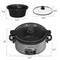 Heynemo Programmable 4 Quart Slow Cooker with Timer, Stainless Steel Pot with Locking Lid, 3 Temperature Modes & Ceramic Bowl, Silver