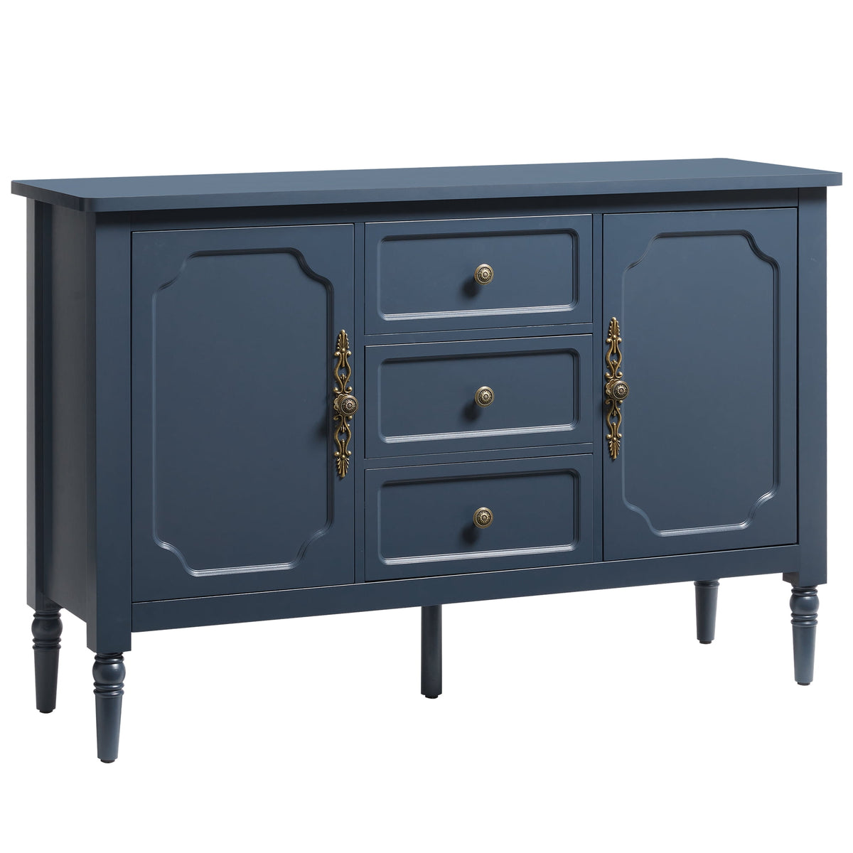 Heynemo Buffet Sideboard with 2 Doors & 3 Drawers, Storage Cabinet with Adjustable Shelves for Living Room, Dining Room, Blue