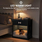 Superjoe LED Nightstand, Multi-Functional Nightstand with Drawer, End Table for Bedroom