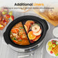 Heynemo 6 Qt Programmable Slow Cooker with 2-in-1 Silicone Liners and Digital Timer - Silver
