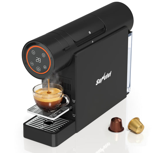 Heynemo Espresso Pod Machine for Home, Capsule Coffee Maker for NS Original Pods, 20 Bar Single Serve Mini Pod Maker with 22oz Removable Water Tank, Adjustable Cup Tray for Home & Office, Black