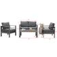 Superjoe Outdoor Aluminum Furniture Set 4 Pcs Patio Sectional Chat Sofa Conversation Set with Table,Gray