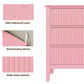 Heynemo Pink 30" Dressers Set of 2, Modern 3-Drawer Wood Nightstands with Ball Bearing Slides, Wide Storage Chests for Bedroom, Living Room, Entryway or Office