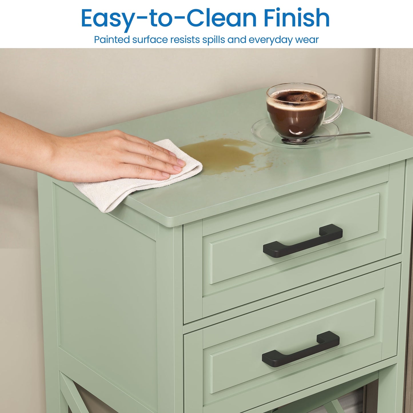 May in Color Tall Nightstand Set of 2 with 2 Drawers and Open Shelf Below, Ideal for Bedroom, Living Room, Home Office