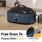 Sunvivi 18QT Roasting Oven with Self-Basting Lid Removable Pan, 150 to 450F Temperature Control Cool-Touch Handles,Blue