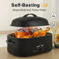 Superjoe 20 QT Electric Roaster Oven, Stainless Steel Self-Basting Lid Removable Pan, Black