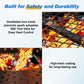 Heynemo 3 in 1 Outdoor Fire Pit for BBQs, Bonfire, Picnic, Wood Burning Fireplace with 2 Grill, Lid, and Fire Poker, 43'' Metal Round Table for Patio, Garden, Backyard