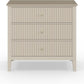 Mayincolor Large Fluted 3 Drawer Dresser set of 2, Wide Chest of Drawers with Modern Nightstand Cabinet Wood Dresser with Spacious Storage for Bedroom,Living Room,Beige
