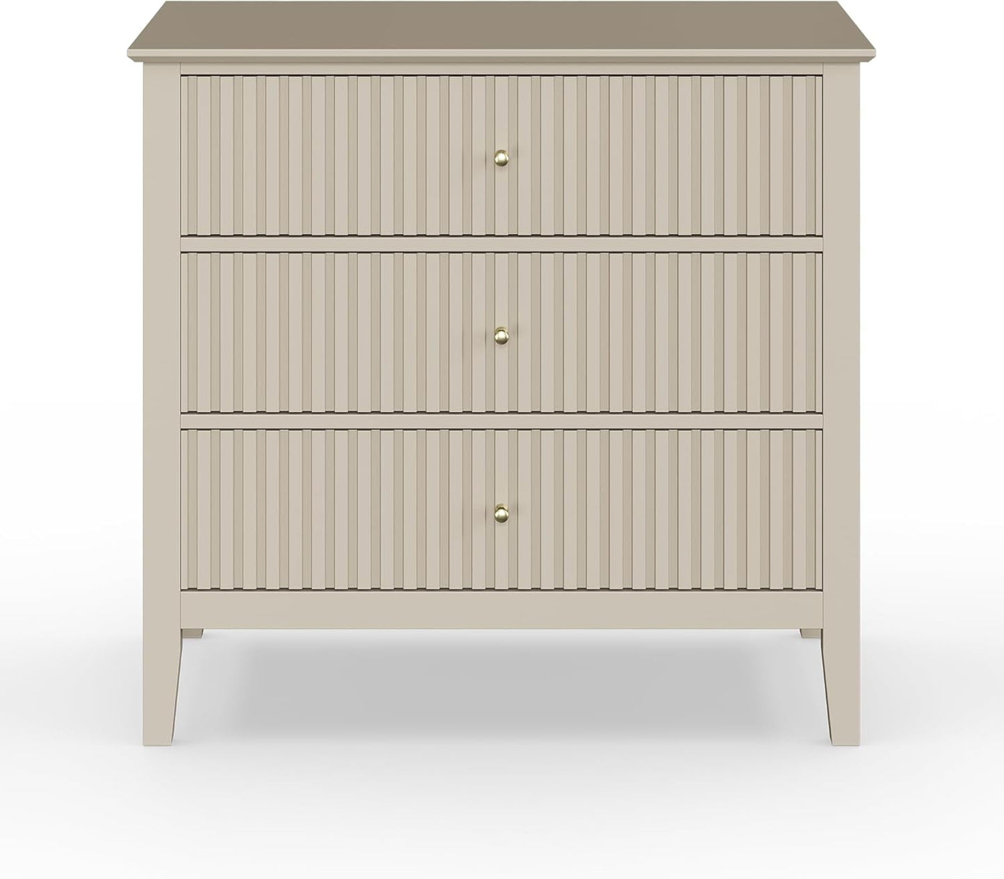 Mayincolor Wooden 3-Drawer Dresser Set of 2, Wide Chest with Modern Nightstand Cabinet and Spacious Storage, Beige