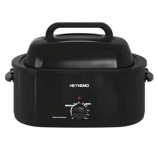 Superjoe 26 QT Electric Roaster Oven, Stainless Steel, Self-Basting Lid Removable Insert Pot for Gathering and Dining, Black