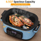 Heynemo 6.5QT Digital Multi Cooker, 12-in-1 Slow Cooker & Roaster with Timer, Temp Control, Delay Start, Nonstick Pot, Blue