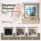 Heynemo Fluted 6 Drawer Dresser with Lighted Mirror, Wide Modern Chests of Drawers for Bedroom, Living Room, Hallway, Beige