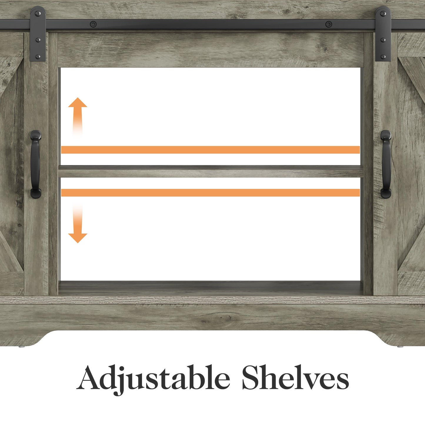 Mayincolor Rustic Farmhouse TV Stand for 65+ Inch TVs, 34'' Tall Entertainment Center with Sliding Barn Door