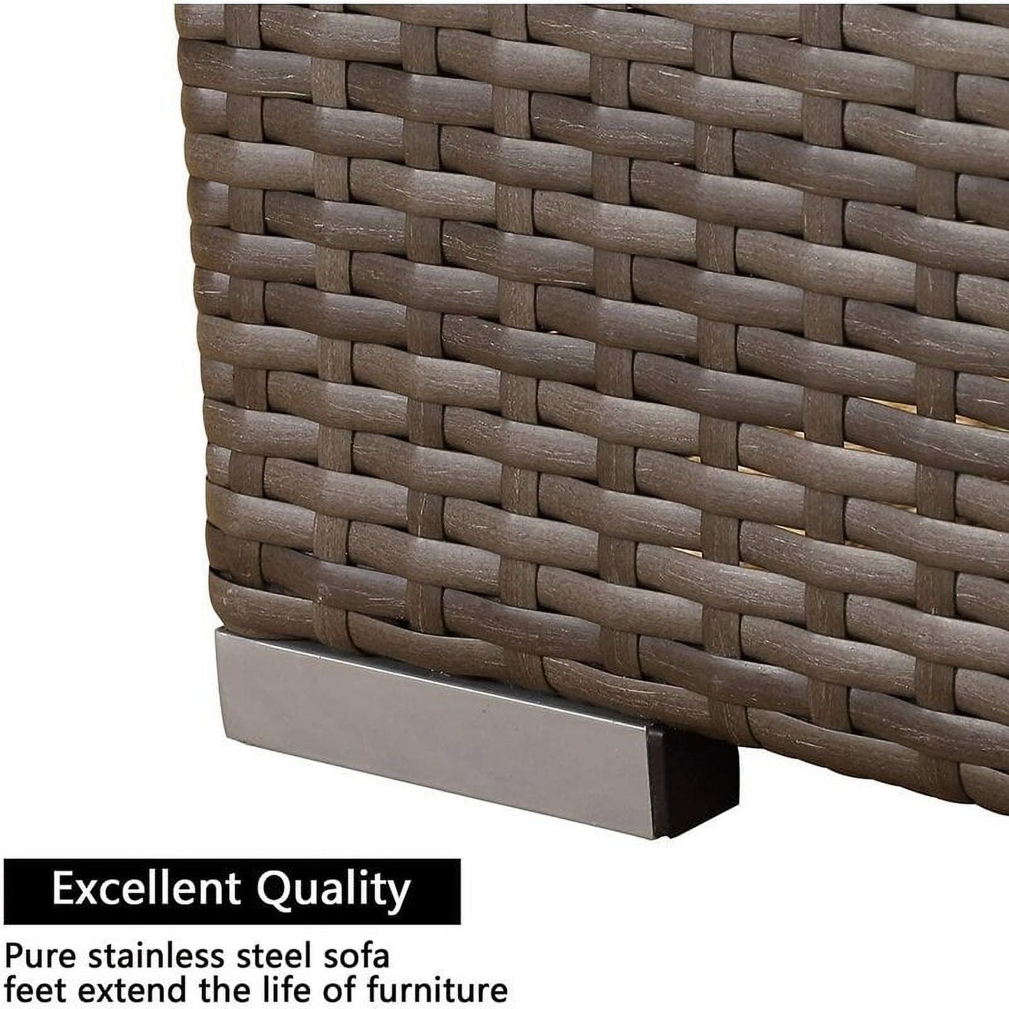 Superjoe 2 Pcs Patio Sectional Sofa Set Outdoor Corner Sofa Conversation Set,Blue