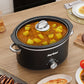 Heynemo 4QT Compact Slow Cooker & Food Warmer with 3 Temperature Settings, Dishwasher Safe - Black