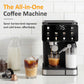 Heynemo All-in-One Coffee Maker with Cold Brew, Espresso & Latte Machine, Dual Brew Grounds/Capsules, LED Touch, Black