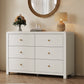 May in Color Modern 6-Drawer Chest of Drawers, with Rounded Corners, White, 47 in
