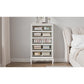 Superjoe White Dresser for Bedroom, Modern 5 Drawer Dresser, Wood Rustic Tall Chset of Drawers, Storage Dressers Organizer for Bedroom,Hallway