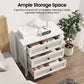 3 Drawer Dresser, Cane Nightstand with Rattan Decorated Drawers, Tall Bedside End Table for Bedroom, Living Room, Entryway
