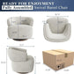 RoyalCraft Swivel Barrel Chair, Fully Assembled Accent Lounge Sofa with 360-Degree Base, Oversized Upholstered Reading Chair, Modern Round Club Chair for Living Room, Bedroom, Office, Ivory