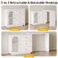 Heynemo Makeup Vanity Desk, Extendable Corner Vanity Makeup Table with 3 Drawers & 1 Door, Modern Dressing Table for Bedroom, Vanities for Women/Girls Bedroom (without Mirror)