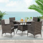 5 Pieces Wicker Patio Dining Set