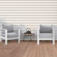 2 Pieces Patio Furniture Aluminum Armchair