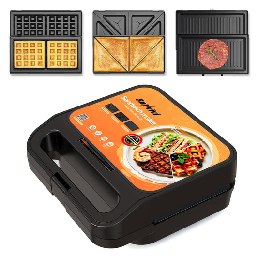Heynemo 3 in 1 Sandwich Maker, Electric Waffle Maker